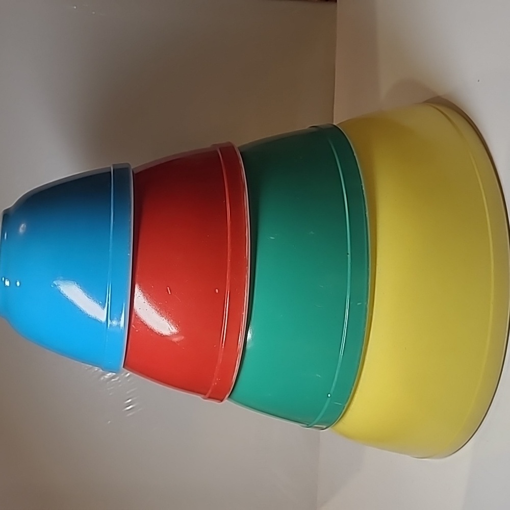 Vintage Pyrex primary color nesting mixing bowl 401.402.403.404 - Picture 1 of 8